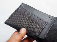 ATTICUS - RAVEN BLACK PYTHON SKIN BIFOLD WALLET